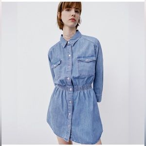 Zara Denim Shirt Dress with Pockets size S
